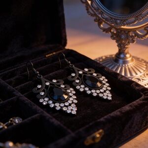 Rhinestone Design Dangle Earrings